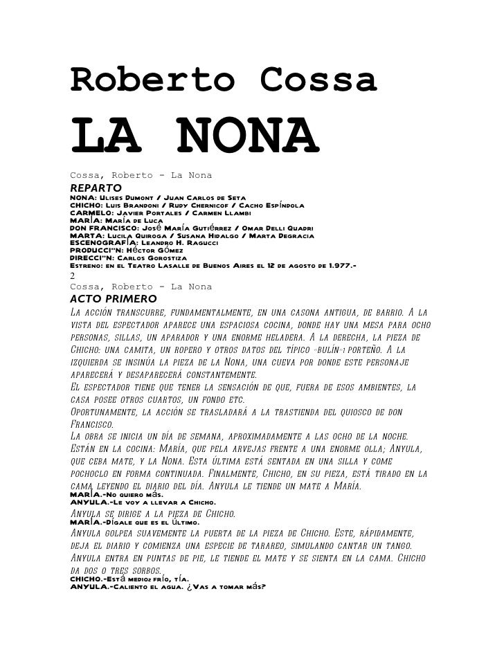 la nona roberto cossa descargar
